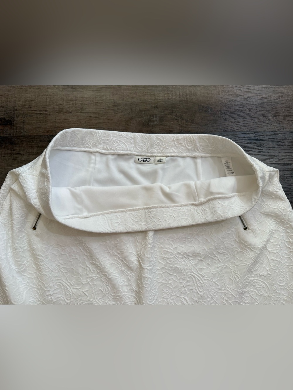 Cato White Textured A-Line Skirt Textured Fully Lined Size XL - Picture 9 of 14